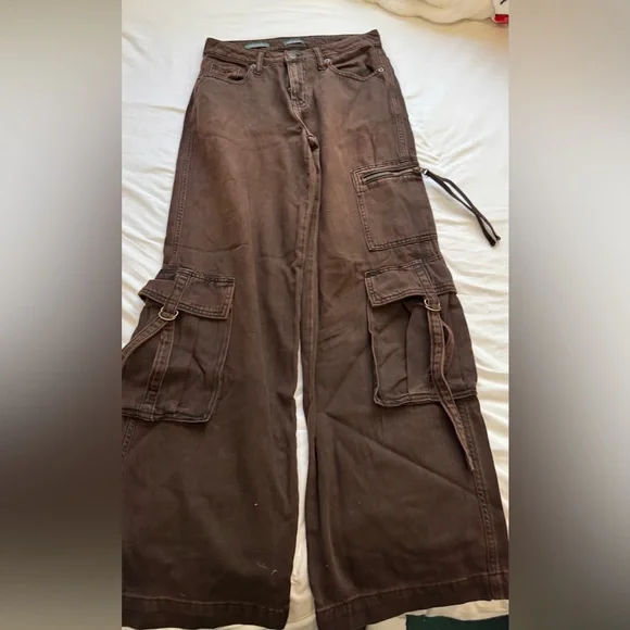 Womens Brown Cargo Pants - Picture 1 of 3